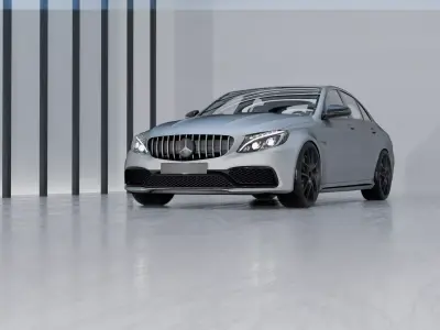 White Studio Interior Scene 3D model