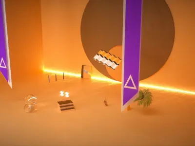 modern scene  Free low-poly 3D model