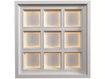Modern coffered illuminated ceiling Art Deco style  3D model