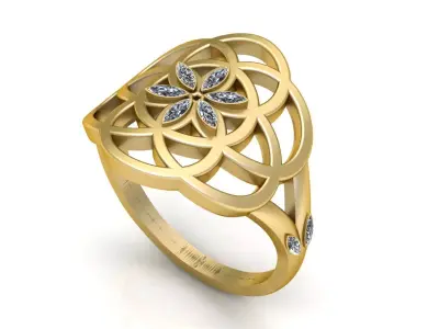  Eternal Bloom Ring  3D print model