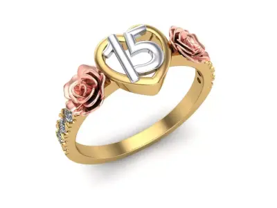 Rose And Heart Ring 3D print model