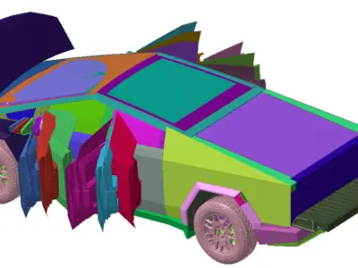 Tesla Cybertruck Foundation Edition 2024 Vehicle 3d scan data 3D model