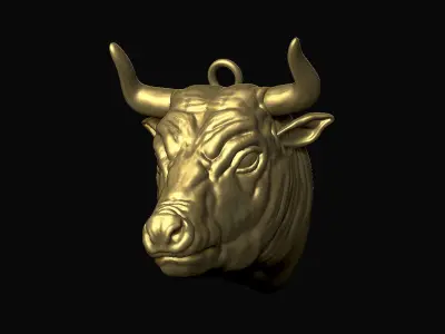Bull Head Pendant  3D print model