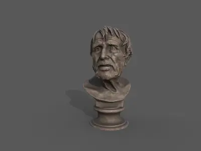 Roman Bust Low-poly 3D model