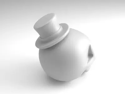 Gentleman skull Figure  3D Printable Model 3D print model