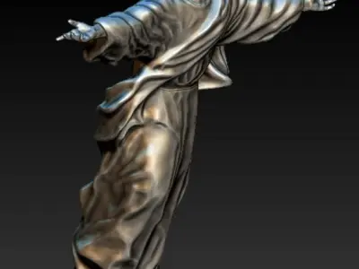Jesus go to heaven statue 3D model