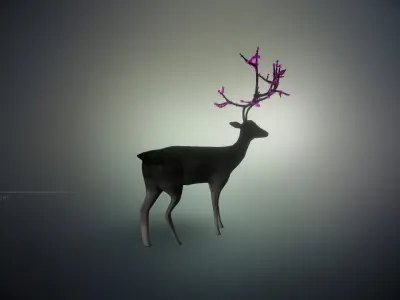 Deer with Flowers 3D model