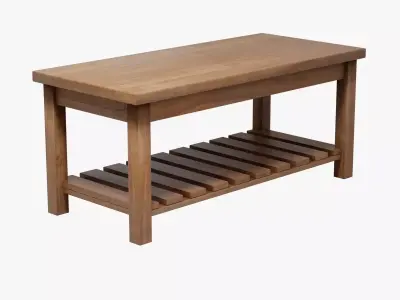 Rustic Wooden Coffee Table 3D model