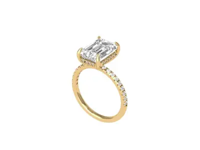  Emerald Solitaire Ring 3D print model