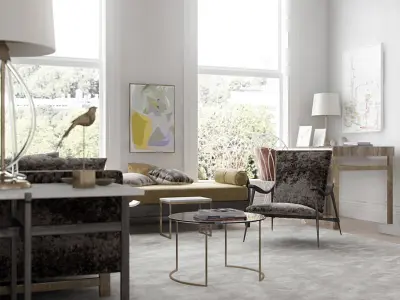 VRay - C4D Scene files - Living Room Interior 3D model