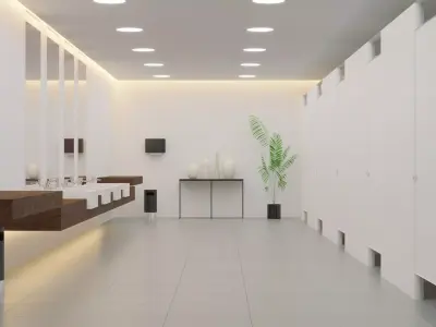 Public Restroom toilet - High Quality 3D model