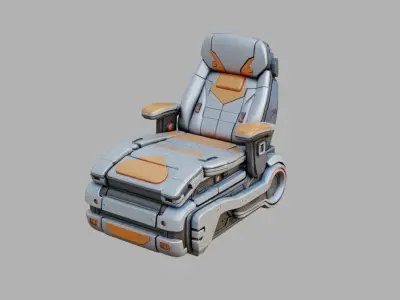 Sci Fi Bed Low-poly 3D model