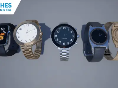 Watches for Unity3D and Unreal Engine Low-poly 3D model