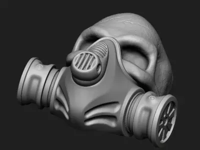   Skull ring jewelry with mask for bikers vol1 3D print model