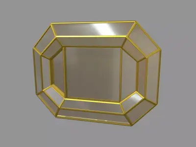 Gold Antique Mirror 01 Low-poly 3D model