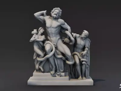 Laocoon Low-poly 3D model