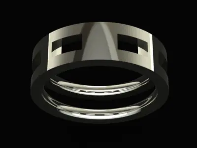 Golden Luxury Band Ring 3D print model