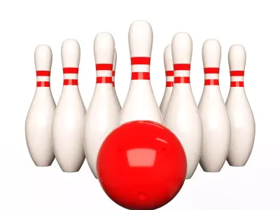 Bowling Ball and Pins Low-poly 3D model