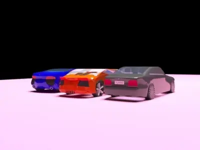 LOW POLY AUTOPACK orange car Low-poly 3D model