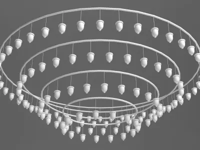 Indian Chandelier with Shamadan Hanging 3D model