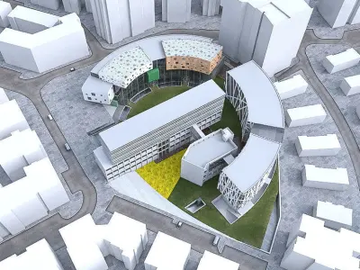 Campus Buildings Set 02  Low-poly 3D model
