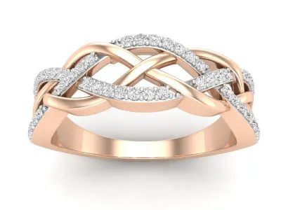 AV 664 Diamond Ladies Bridal Wedding Band Stackable Ring 3D print model