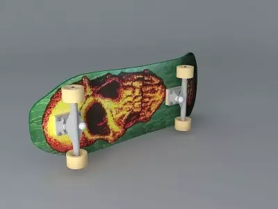 1989 Santa Cruz Street Creep team deck skateboard Free 3D model