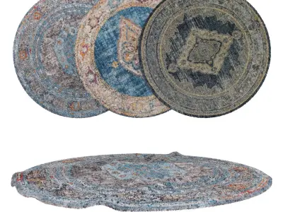 Round Rug Set 66 3D model