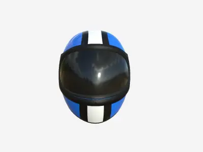Cartoon Helmet Kart A02 Blue - Character Design Low-poly 3D model