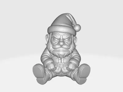 Grumpy Santa Claus Funny Christmas Figurine Holiday Desk Decor 3D print model