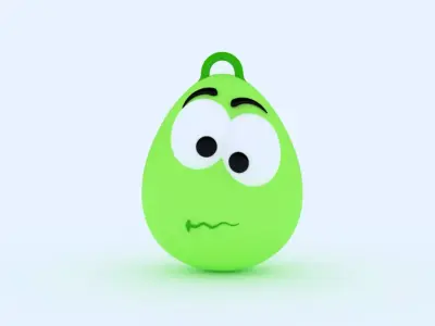 Confused Emoji Keychain 3D print model
