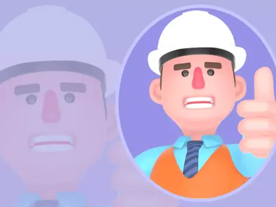 Stylized 3D Male Architect Character - Cartoon Thumbs Up Pose 3D model