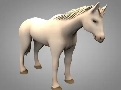 Horse equestrian Low-poly 3D model