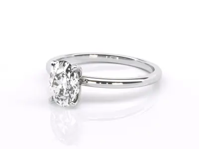 Oval Diamond Engagement Ring 8x6 3D print model