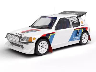 Peugeot 205 T16 Evo 2 Group B 1986 3d model 3D model