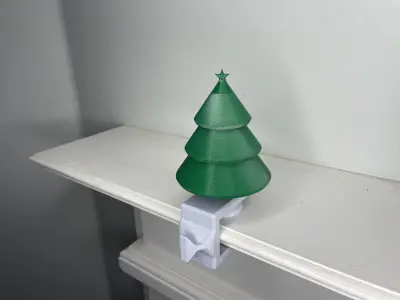 Clamping Christmas Tree Stocking Hanger Free 3D print model