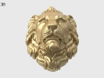 Lion Head Baroque Style 3D print model