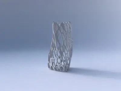 Vase twist triangle with cracked organic lattice  3D print model