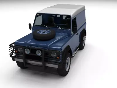 Land Rover Defender 90 Hard Top w interior 3D model