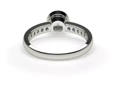 Engagement ring bezel setting 3D print model