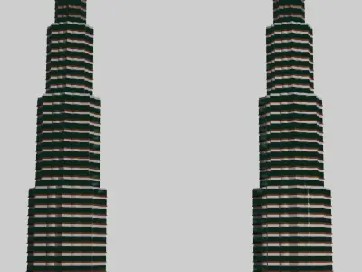 3D model of Twin Towers of Malaysia 3D model