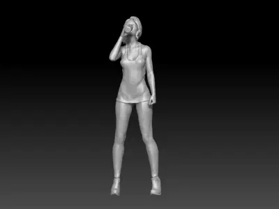 eating hot dog girl 2 3D print model
