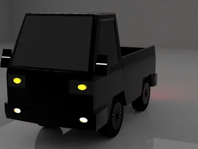 Truck with lights Low-poly 3D model
