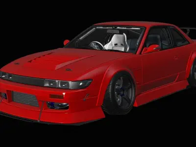 URAS Type-4 Body Kit Keiichi Nomura Spec GTS GT7 PS13 Silvia 3D model