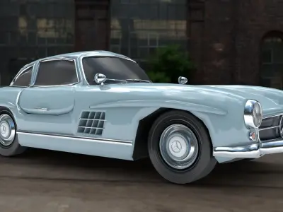 Mercedes Benz 300 SL Gullwing AMG 1955 Low-poly 3D model