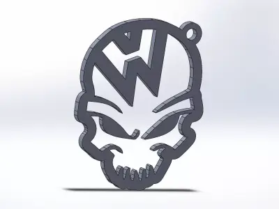 vw keychain skull 3D print model