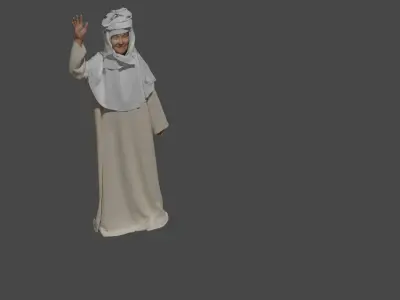 Granny Zere Kazakstan Low-poly 3D model