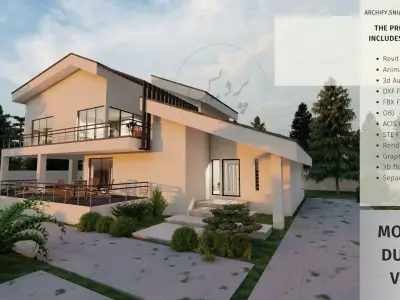 Modern Duplex Villa - Full Package 3D model