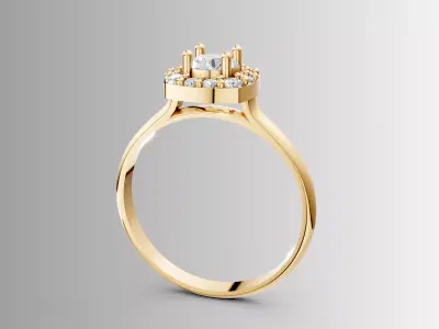 Engagement ring code 001 3D print model