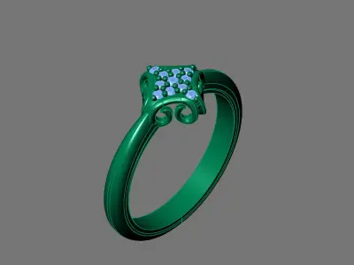 Rings for Women Womens Rings Stone Ring Ready STL 3DM Models  3D print model 24